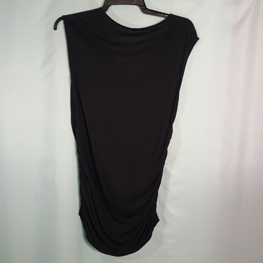 INC Black Draped Sleeveless Top Womens Ruched Side Cowl Neck Tunic Blouse - Picture 5 of 5